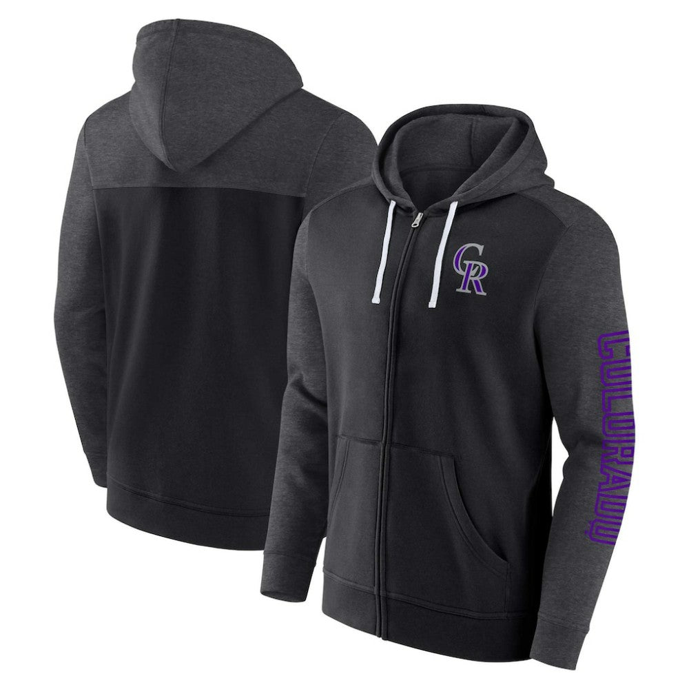 Colorado Rockies Fanatics Offensive Line Up Lightweight Full-Zip Hoodie - MLB