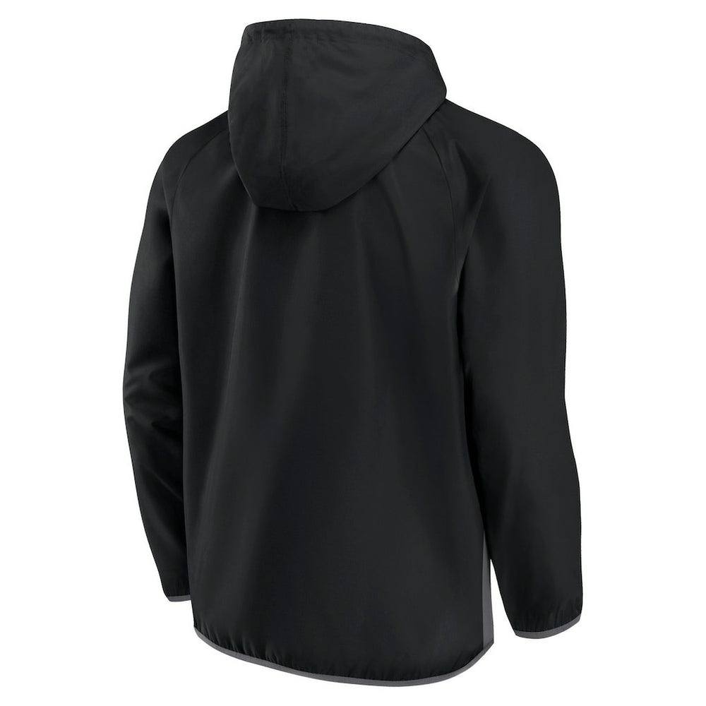 Brooklyn Nets Anorak Flagrant Foul Color-Block Raglan Hoodie Half-Zip Jacket Black/Gray - NBA