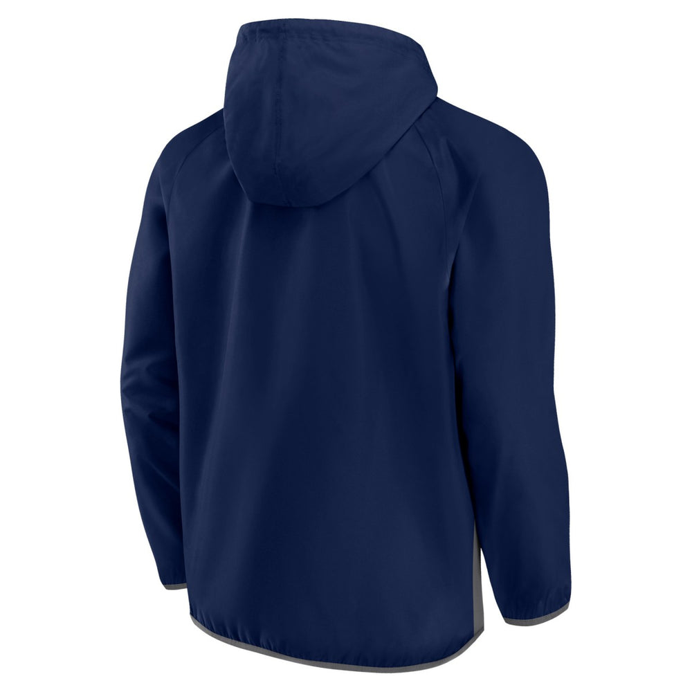 Memphis Grizzlies Anorak Flagrant Foul Color-Block Raglan Hoodie Half-Zip Jacket Navy/Gray - NBA