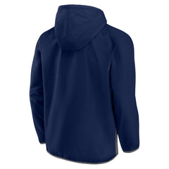 Memphis Grizzlies Anorak Flagrant Foul Color-Block Raglan Hoodie Half-Zip Jacket Navy/Gray - NBA