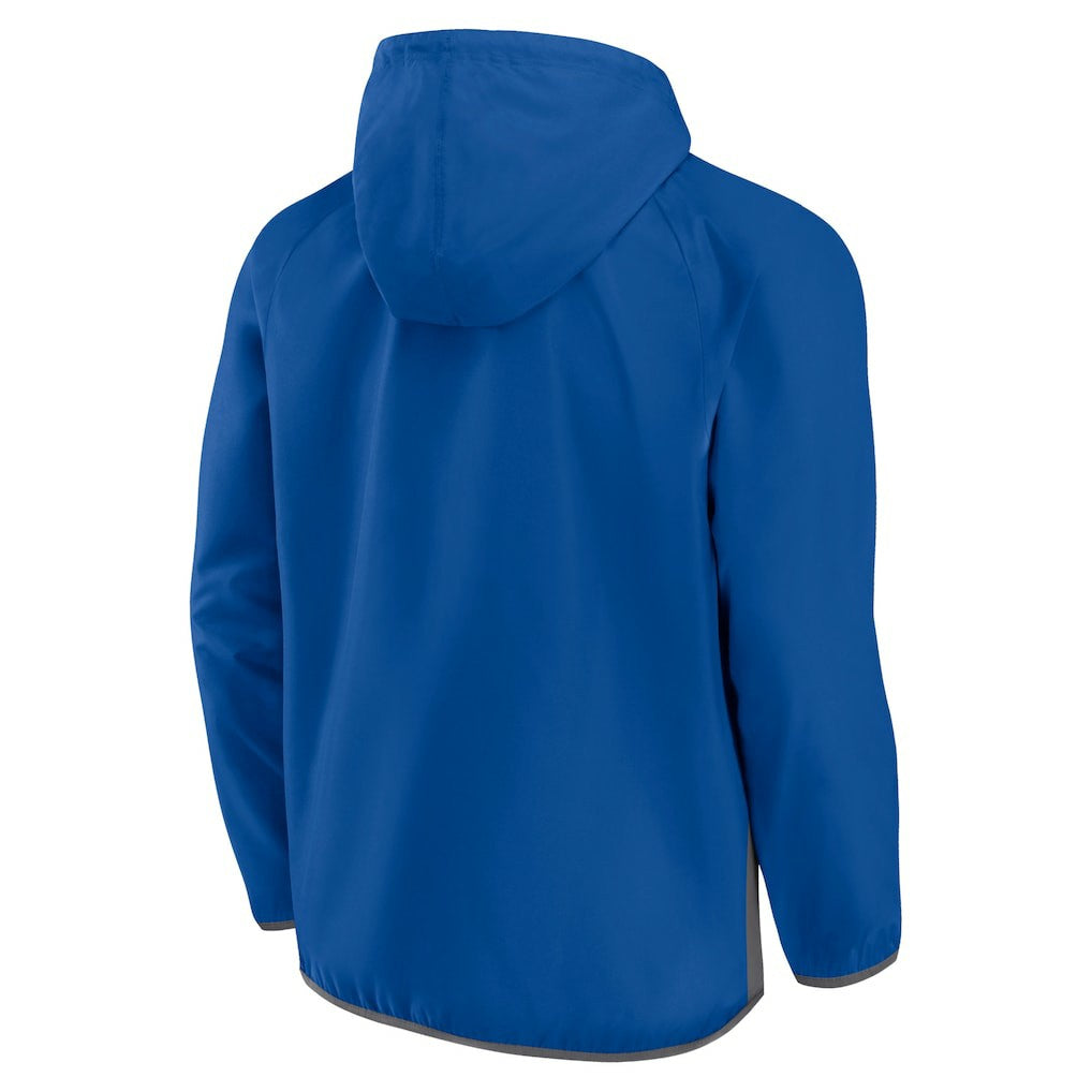 Dallas Mavericks Anorak Flagrant Foul Color-Block Raglan Hoodie Half-Zip Jacket Blue/Gray - NBA