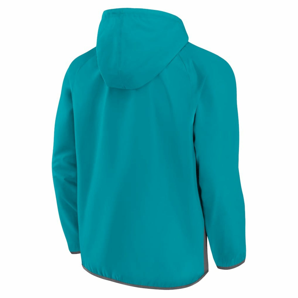 Charlotte Hornets Anorak Flagrant Foul Color-Block Raglan Hoodie Half-Zip Jacket Teal/Gray - NBA