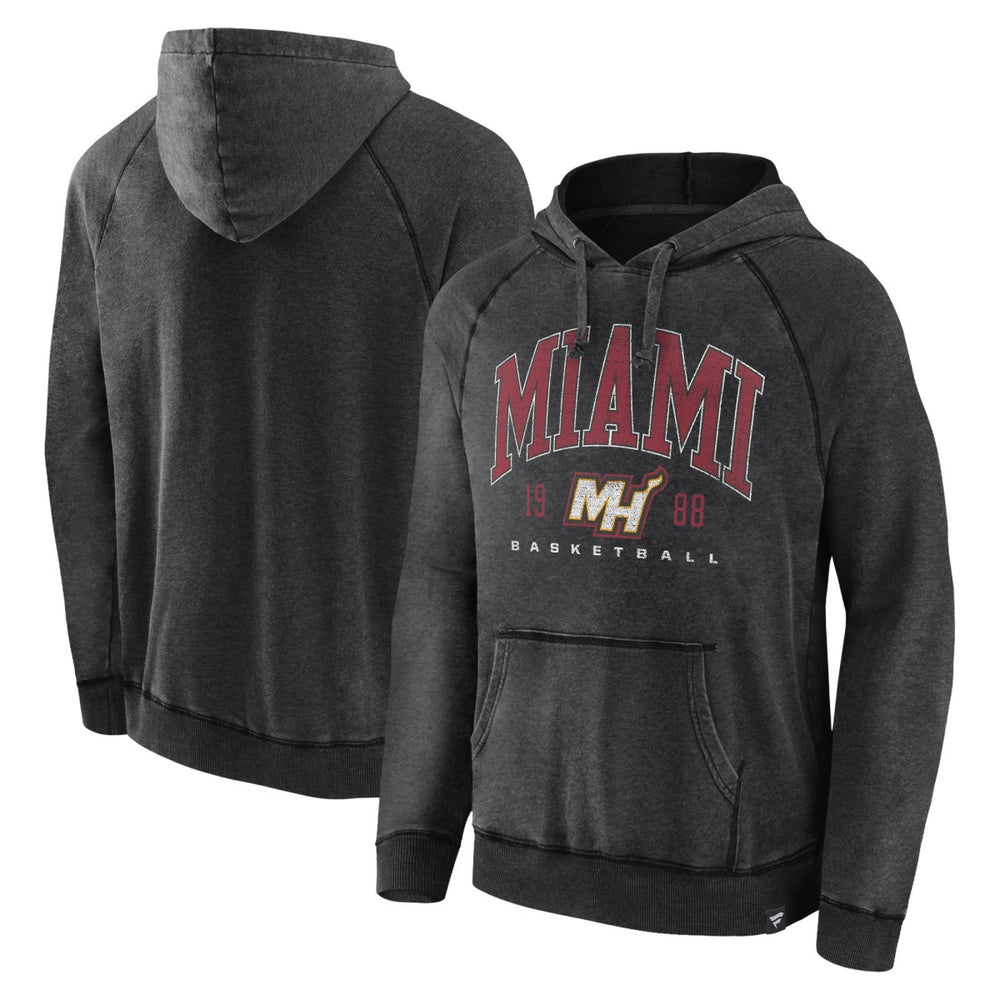 Miami Heat Foul Trouble Snow Wash Raglan Pullover Hoodie Heather Charcoal - NBA