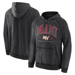 Miami Heat Foul Trouble Snow Wash Raglan Pullover Hoodie Heather Charcoal - NBA
