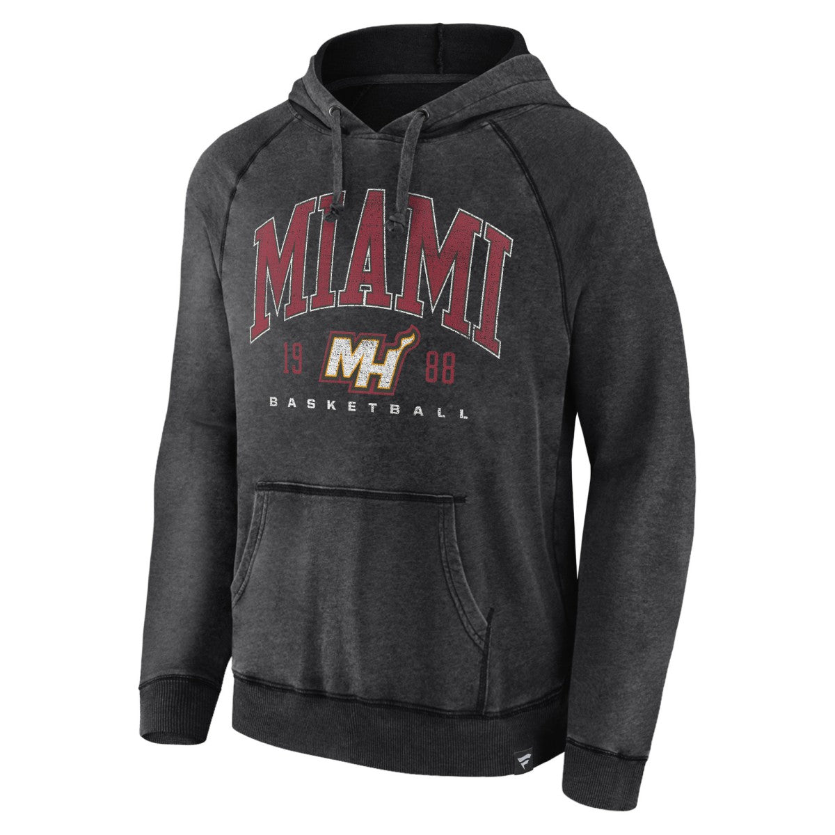 Miami Heat Foul Trouble Snow Wash Raglan Pullover Hoodie Heather Charcoal - NBA
