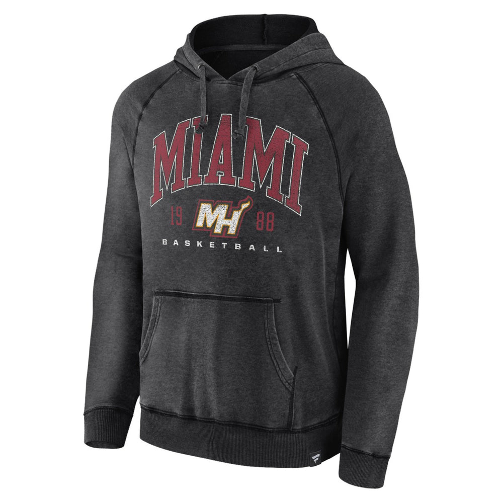 Miami Heat Foul Trouble Snow Wash Raglan Pullover Hoodie Heather Charcoal - NBA