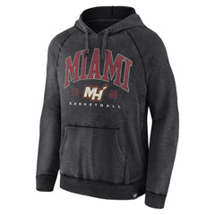 Miami Heat Foul Trouble Snow Wash Raglan Pullover Hoodie Heather Charcoal - NBA