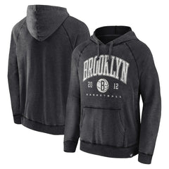 Brooklyn Nets Foul Trouble Snow Wash Raglan Pullover Hoodie Heather Charcoal - NBA
