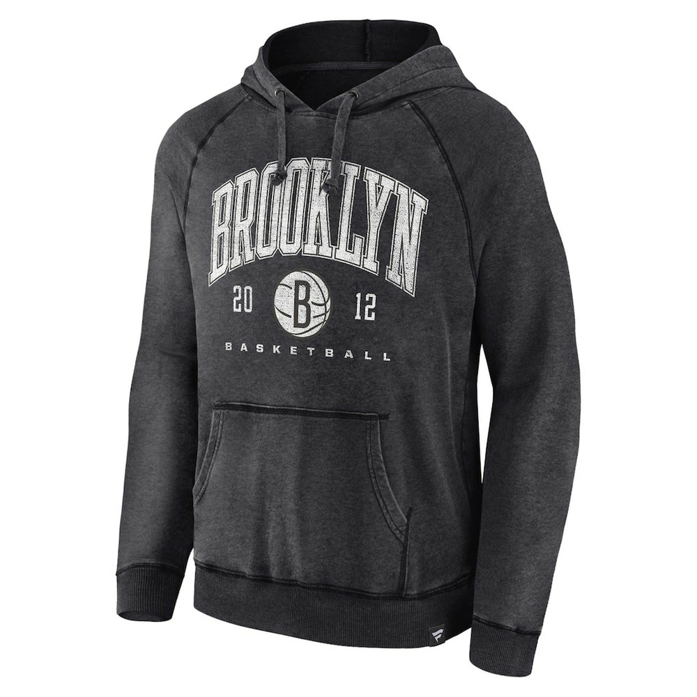 Brooklyn Nets Foul Trouble Snow Wash Raglan Pullover Hoodie Heather Charcoal - NBA