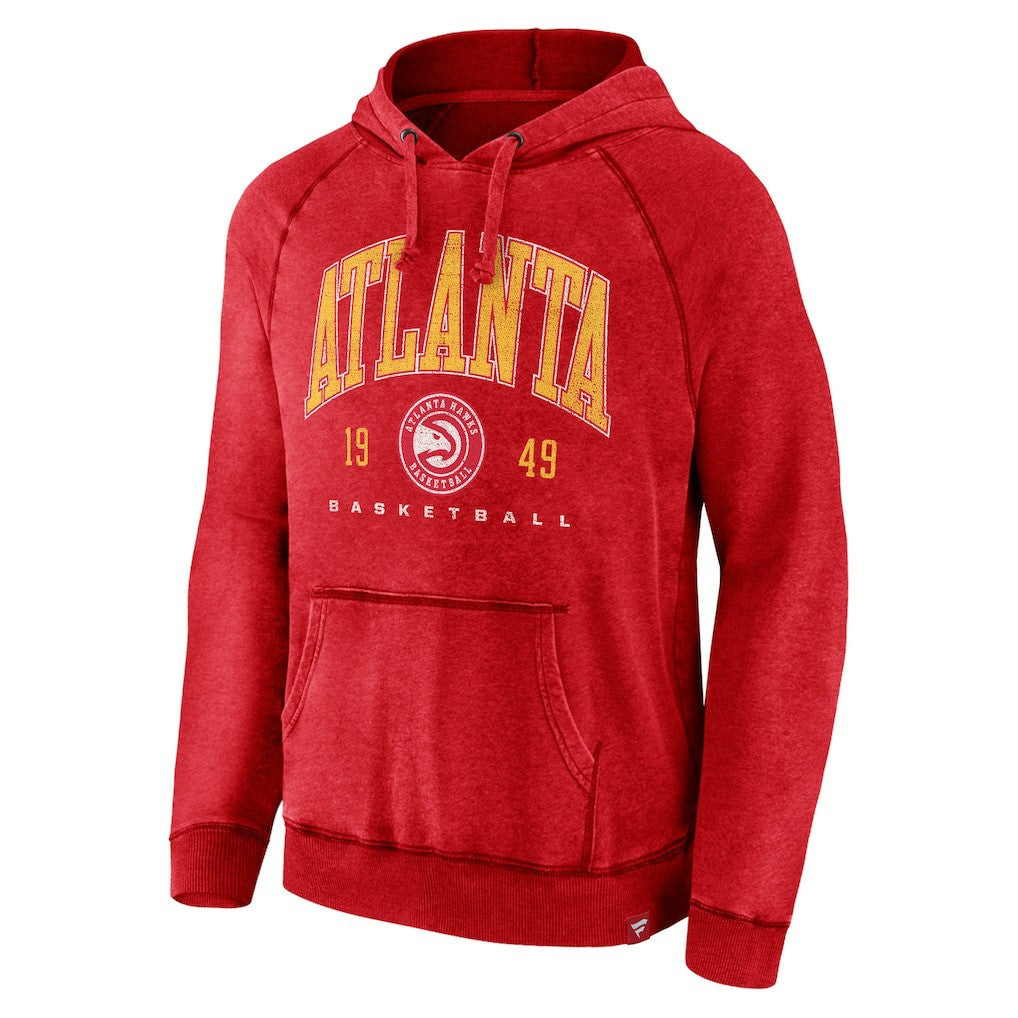 Atlanta Hawks Foul Trouble Snow Wash Raglan Pullover Hoodie Heather Red - NBA