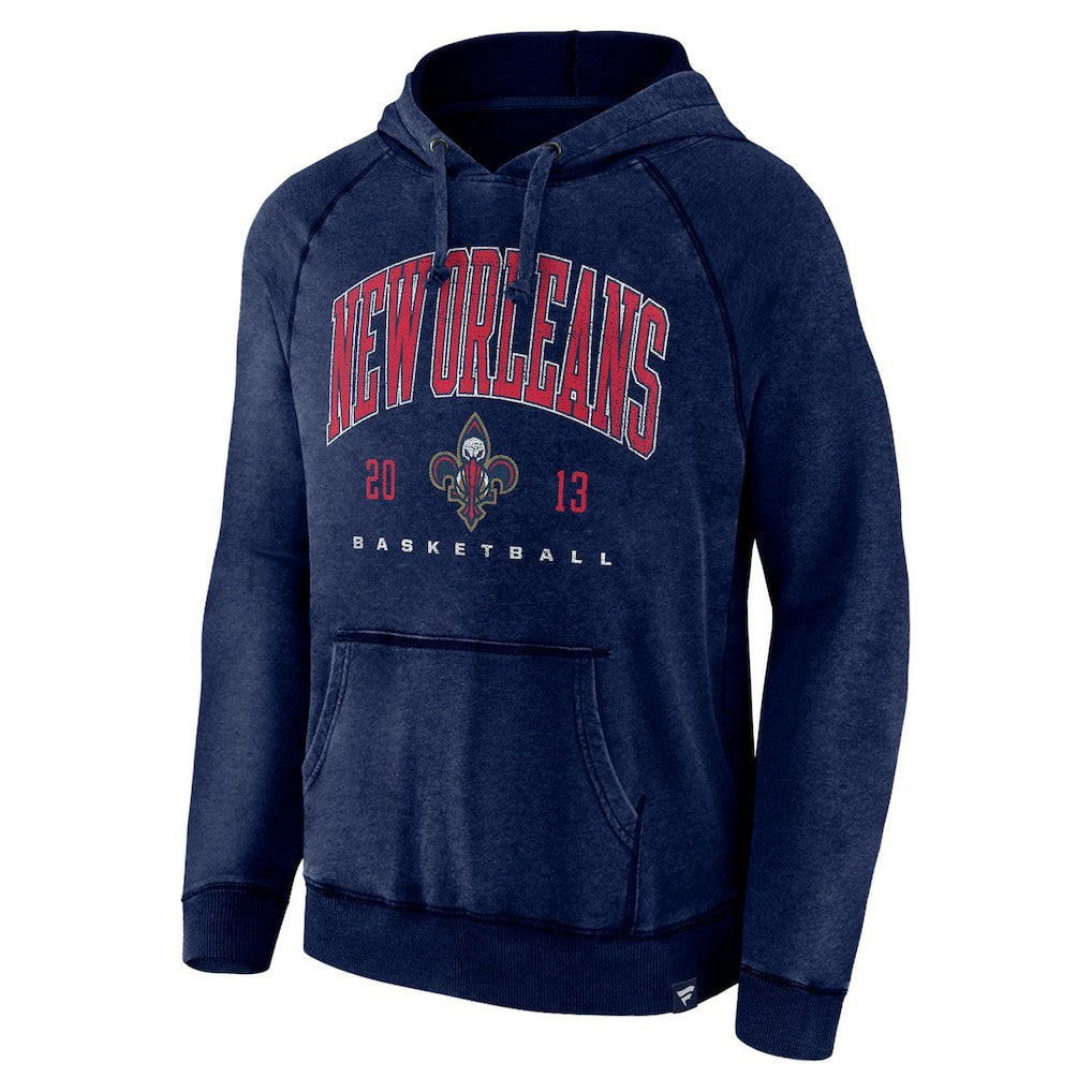 New Orleans Pelicans Foul Trouble Snow Wash Raglan Pullover Hoodie Heather Navy - NBA