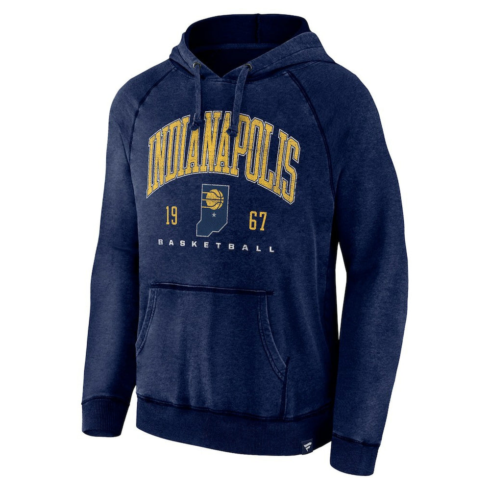 Indiana Pacers Foul Trouble Snow Wash Raglan Pullover Hoodie Heather Navy - NBA