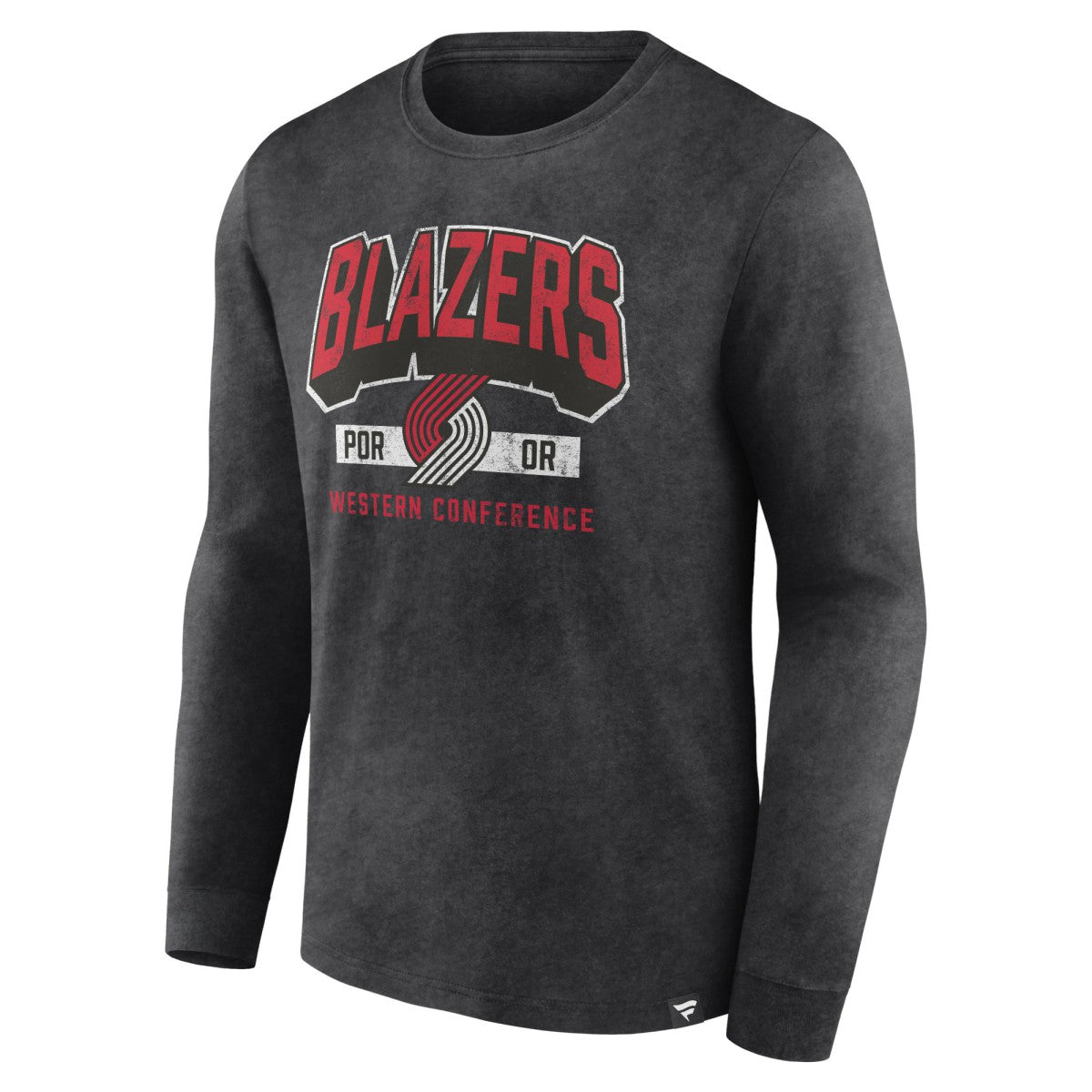 Portland Trail Blazers Front Court Press Snow Wash Long Sleeve T-Shirt Heather Charcoal - NBA