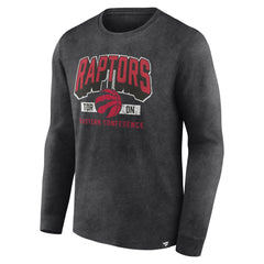 Toronto Raptors Front Court Press Snow Wash Long Sleeve T-Shirt Heather Charcoal - NBA