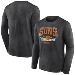 Phoenix Suns Front Court Press Snow Wash Long Sleeve T-Shirt Heather Charcoal - NBA
