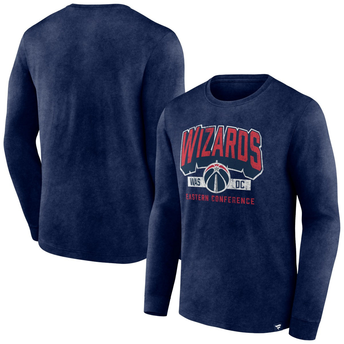 Washington Wizards Front Court Press Snow Wash Long Sleeve T-Shirt Heather Navy - NBA