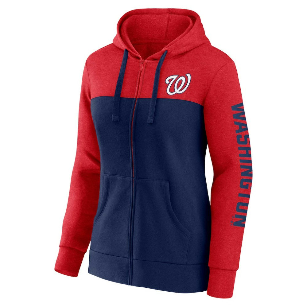 Washington Nationals Fanatics Women's City Ties Hoodie Full-Zip Sweatshirt - MLB