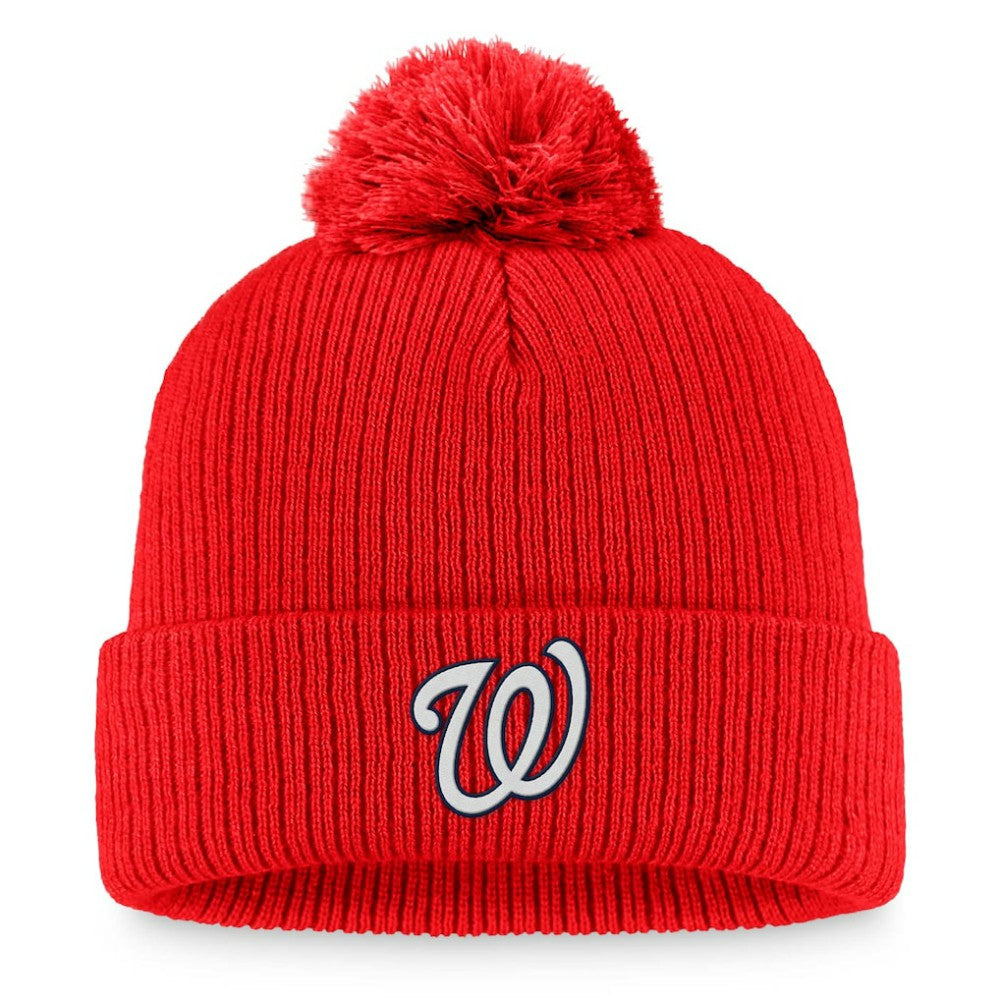 Washington Nationals Fanatics Women's Run The Bases Long Sleeve T-Shirt & Cuffed Knit Hat with Pom Combo Set - MLB