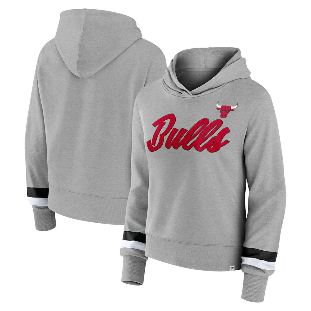 Chicago Bulls Women's Halftime Pullover Hoodie Heather Gray - NBA