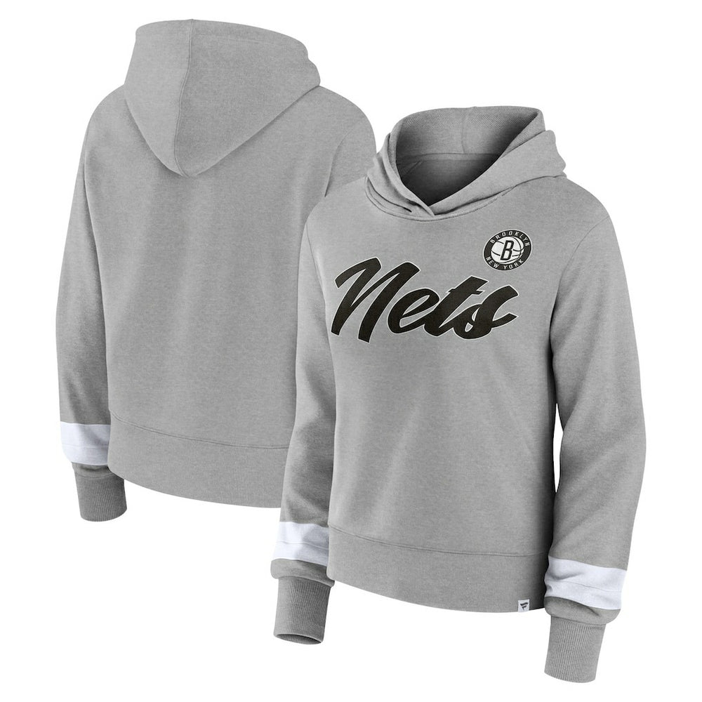 Brooklyn Nets Women's Halftime Pullover Hoodie Heather Gray - NBA