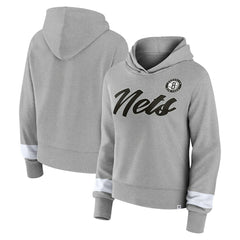 Brooklyn Nets Women's Halftime Pullover Hoodie Heather Gray - NBA