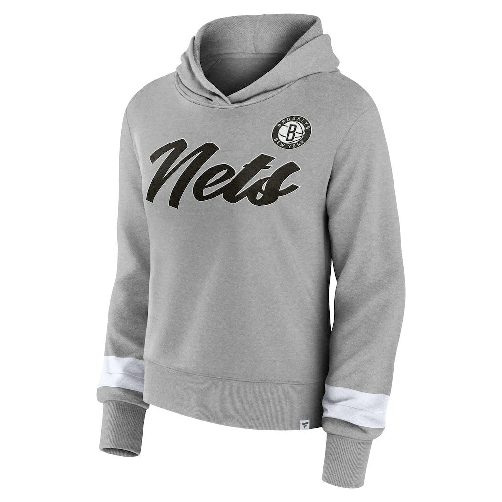 Brooklyn Nets Women's Halftime Pullover Hoodie Heather Gray - NBA