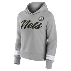 Brooklyn Nets Women's Halftime Pullover Hoodie Heather Gray - NBA