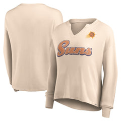 Phoenix Suns Women's Go For It Long Sleeve Notch Neck T-Shirt Tan - NBA