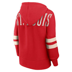 St. Louis Cardinals Fanatics Women's Bold Move Notch Neck High Hip Hoodie - MLB