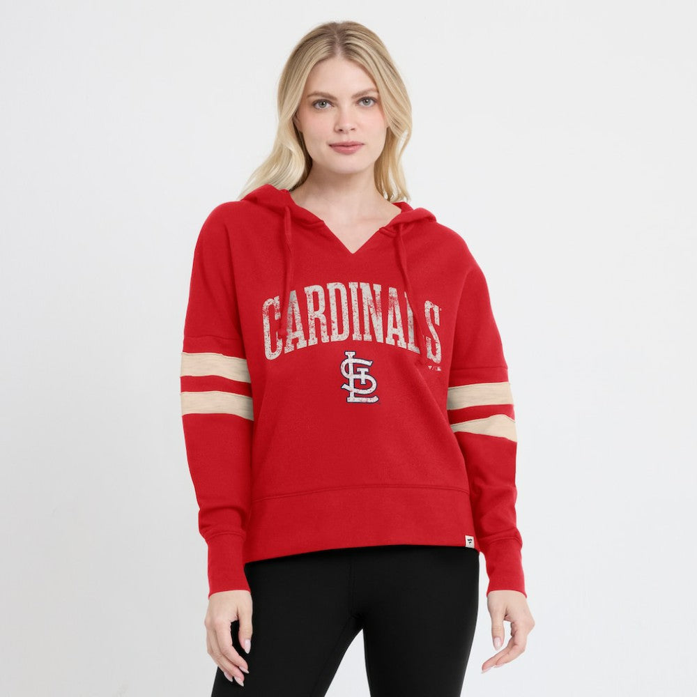 St. Louis Cardinals Fanatics Women's Bold Move Notch Neck High Hip Hoodie - MLB