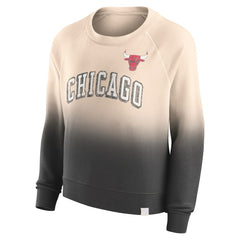 Chicago Bulls Women's Lounge Arch Raglan Pullover Sweatshirt Tan/Black - NBA