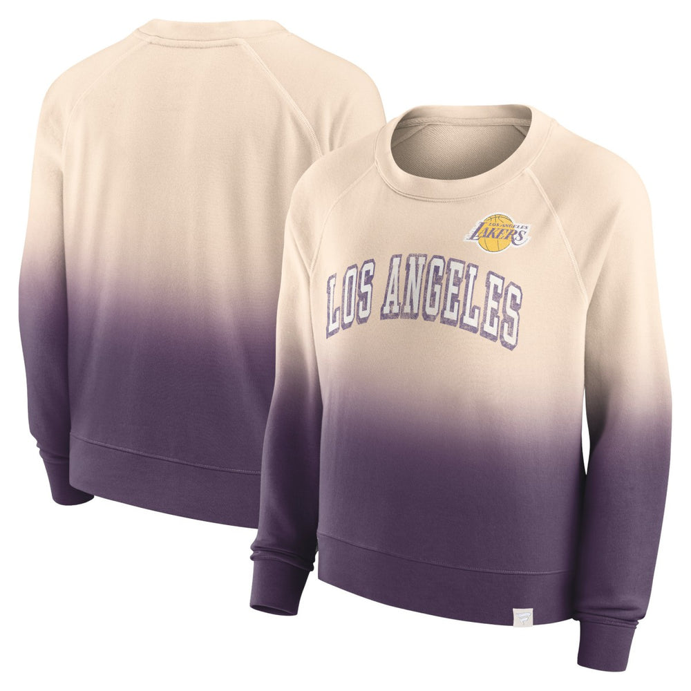 Los Angeles Lakers Women's Lounge Arch Raglan Pullover Sweatshirt Tan/Purple - NBA