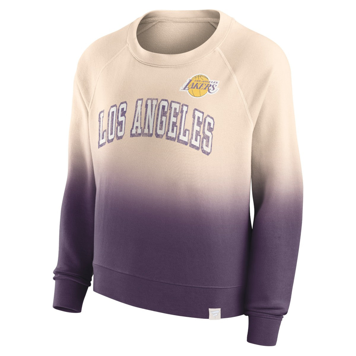 Los Angeles Lakers Women's Lounge Arch Raglan Pullover Sweatshirt Tan/Purple - NBA