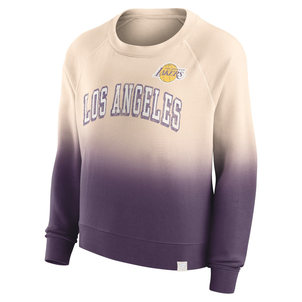 Los Angeles Lakers Women's Lounge Arch Raglan Pullover Sweatshirt Tan/Purple - NBA