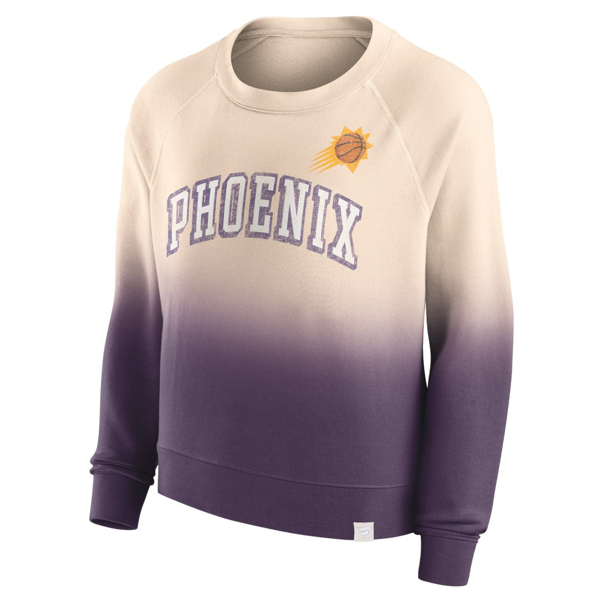 Phoenix Suns Women's Lounge Arch Raglan Pullover Sweatshirt Tan/Purple - NBA