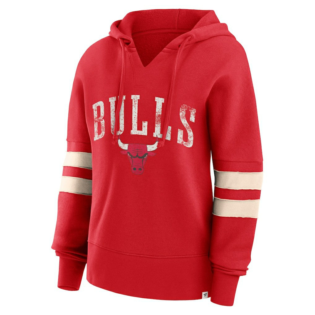 Chicago Bulls Women's Bold Move Dolman V-Neck High Hip Hoodie Red - NBA