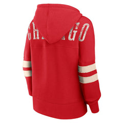 Chicago Bulls Women's Bold Move Dolman V-Neck High Hip Hoodie Red - NBA