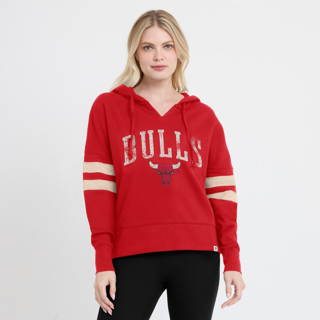 Chicago Bulls Women's Bold Move Dolman V-Neck High Hip Hoodie Red - NBA