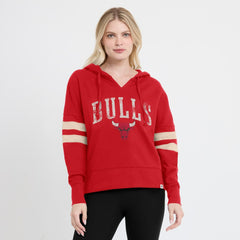 Chicago Bulls Women's Bold Move Dolman V-Neck High Hip Hoodie Red - NBA
