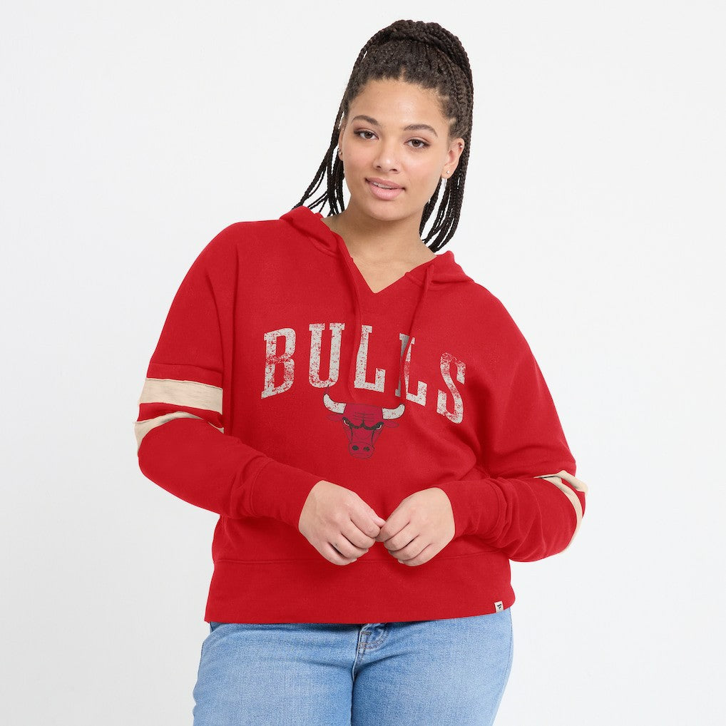 Chicago Bulls Women's Bold Move Dolman V-Neck High Hip Hoodie Red - NBA