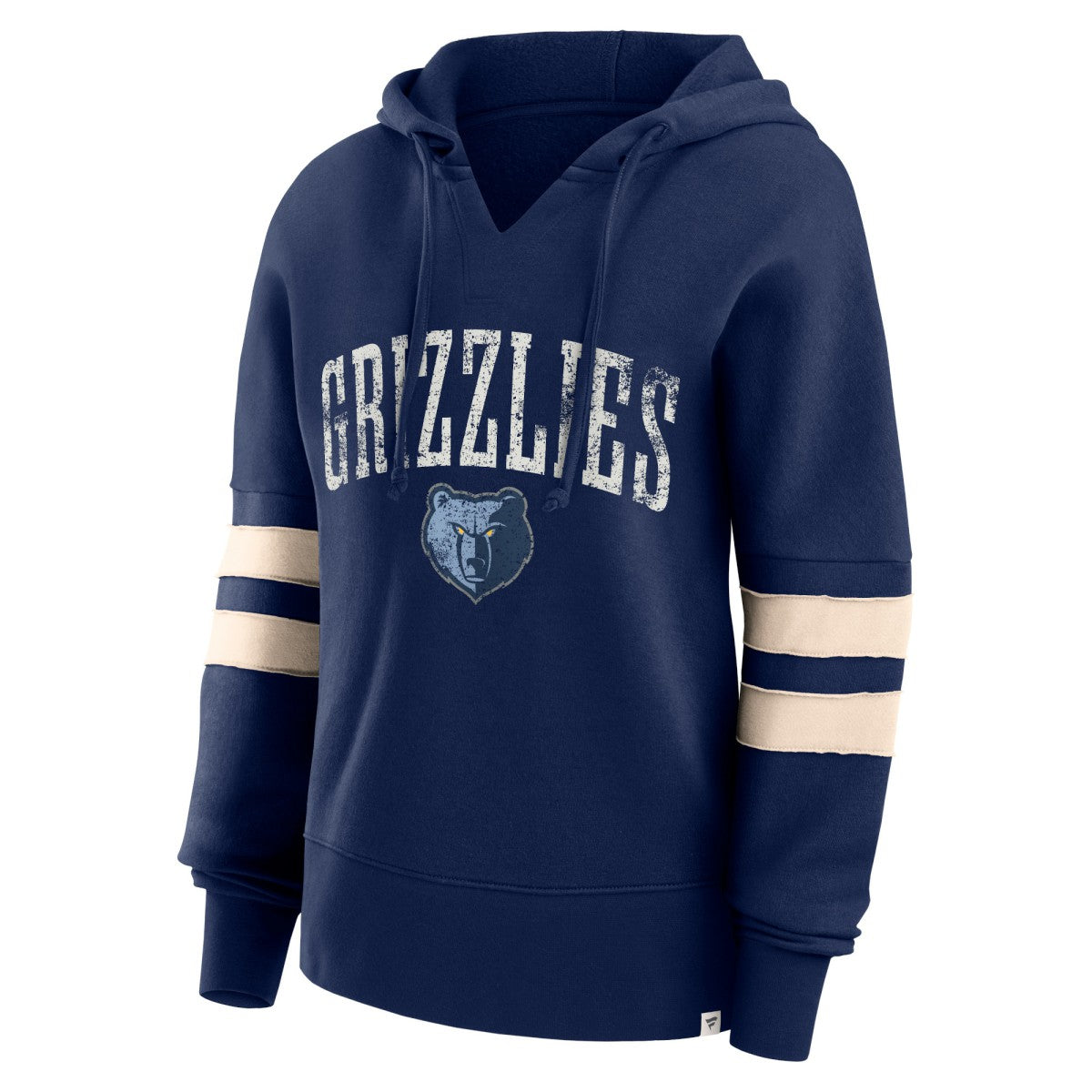 Memphis Grizzlies Women's Bold Move Dolman V-Neck High Hip Hoodie Navy - NBA