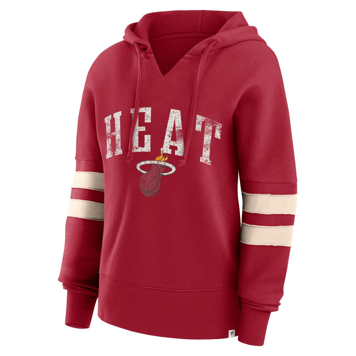Miami Heat Women's Bold Move Dolman V-Neck High Hip Hoodie Red - NBA