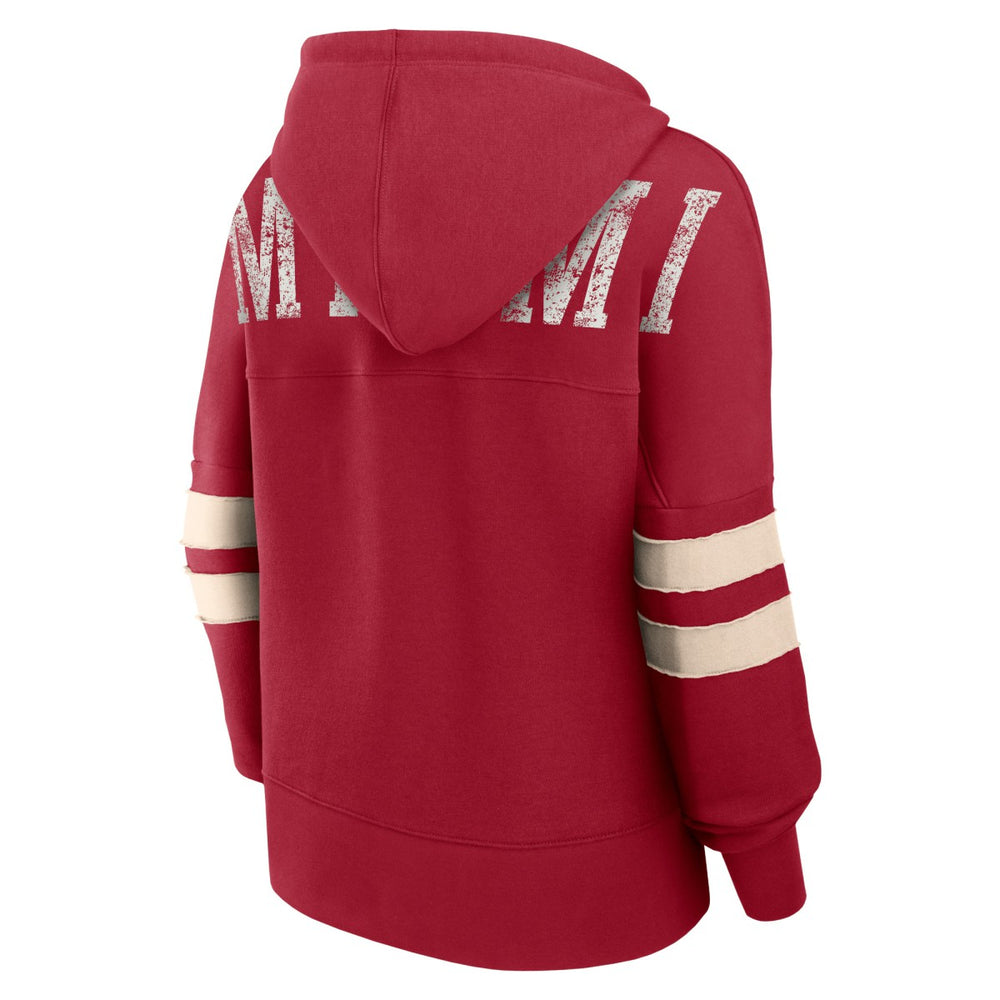 Miami Heat Women's Bold Move Dolman V-Neck High Hip Hoodie Red - NBA