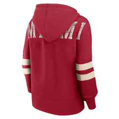 Miami Heat Women's Bold Move Dolman V-Neck High Hip Hoodie Red - NBA