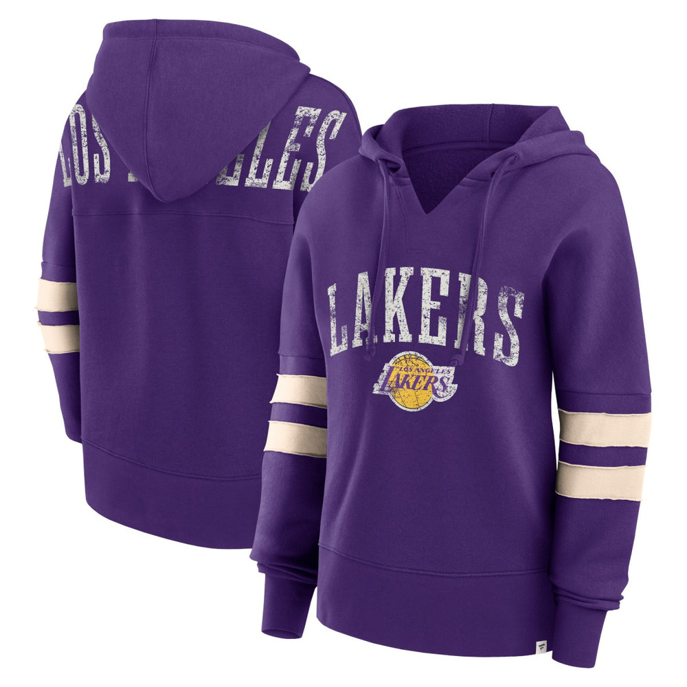 Los Angeles Lakers Women's Bold Move Dolman V-Neck High Hip Hoodie Purple - NBA