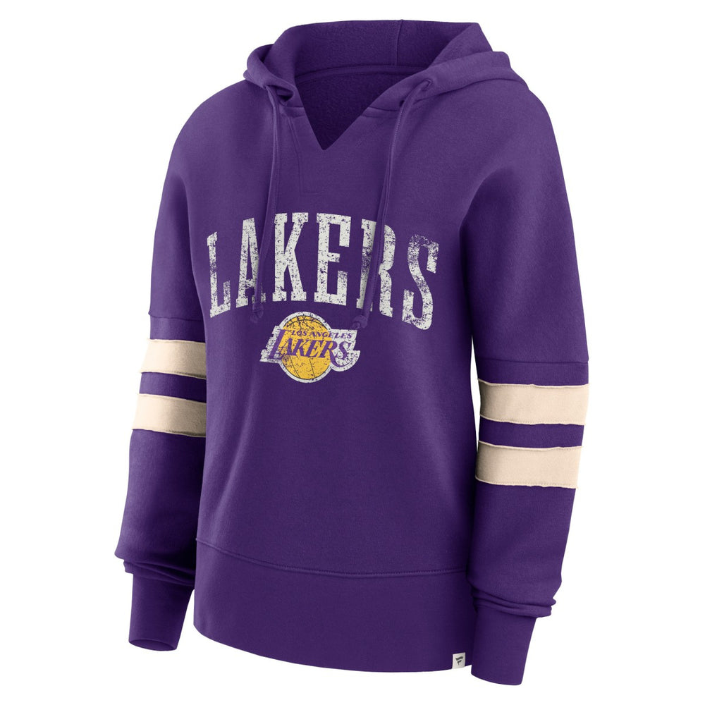 Los Angeles Lakers Women's Bold Move Dolman V-Neck High Hip Hoodie Purple - NBA