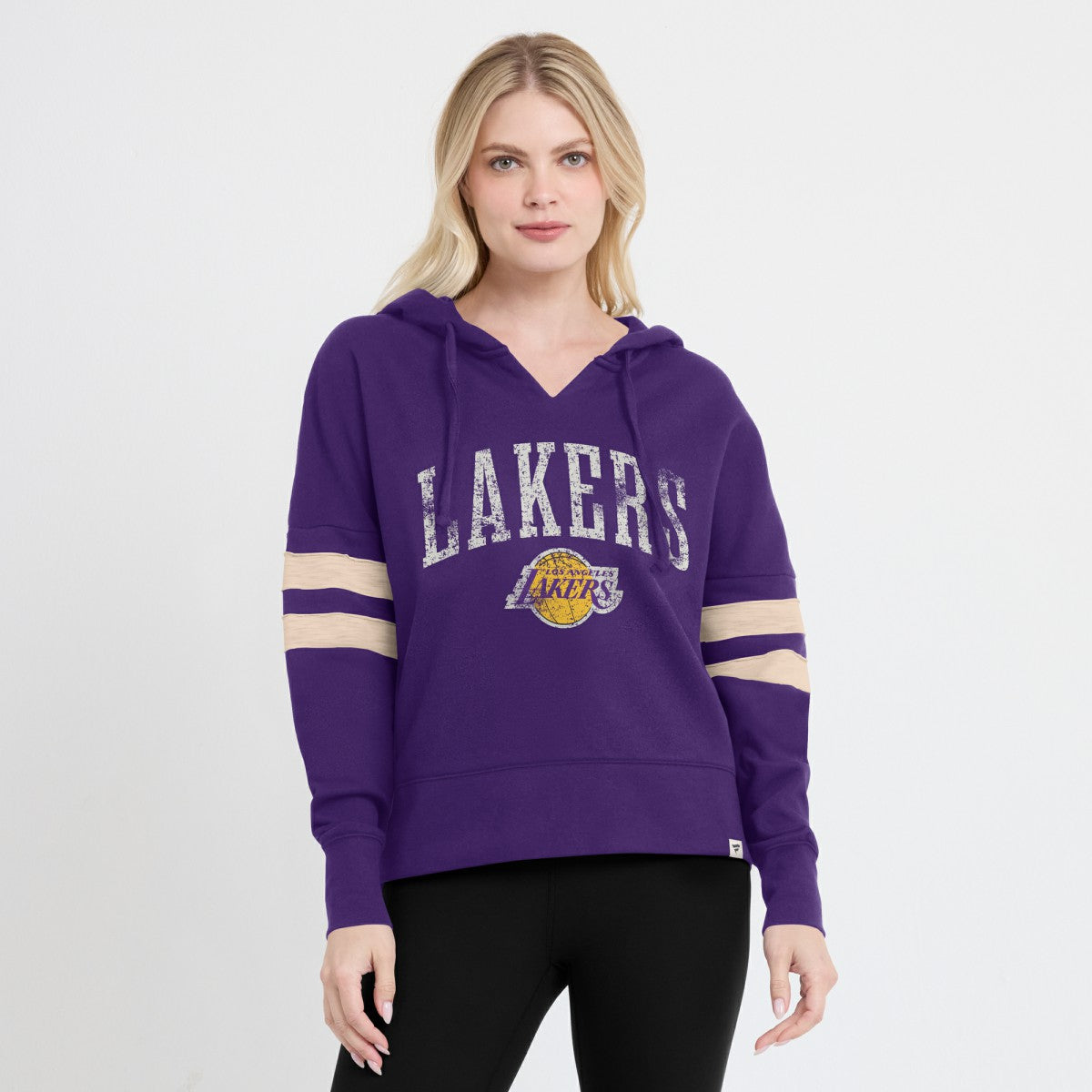 Los Angeles Lakers Women's Bold Move Dolman V-Neck High Hip Hoodie Purple - NBA