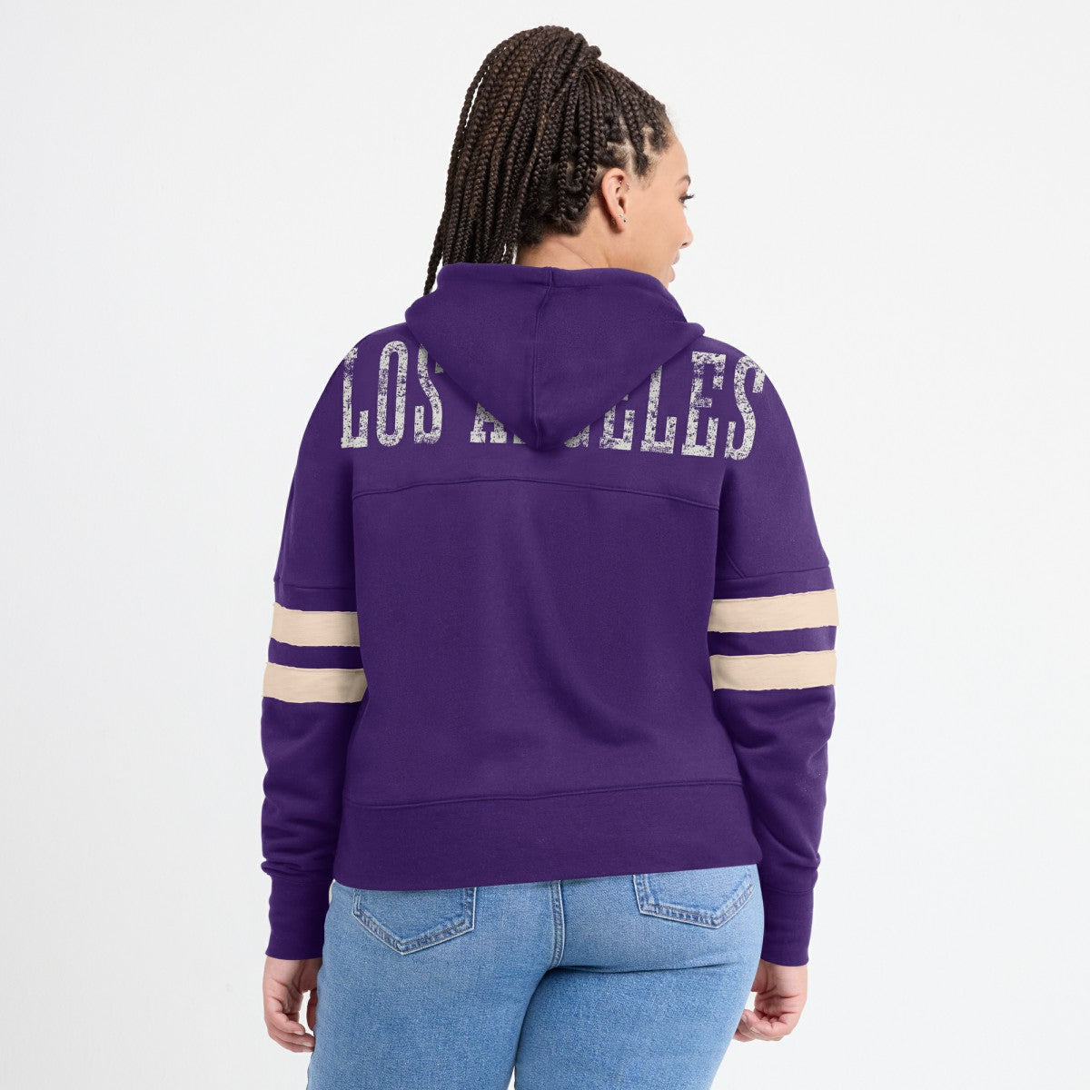 Los Angeles Lakers Women's Bold Move Dolman V-Neck High Hip Hoodie Purple - NBA