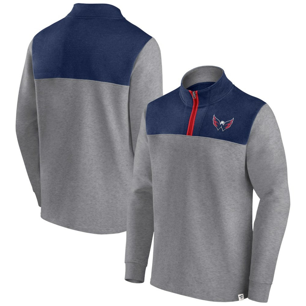 Washington Capitals Fanatics Launch It Quarter-Zip Jacket - Heather Gray - NHL