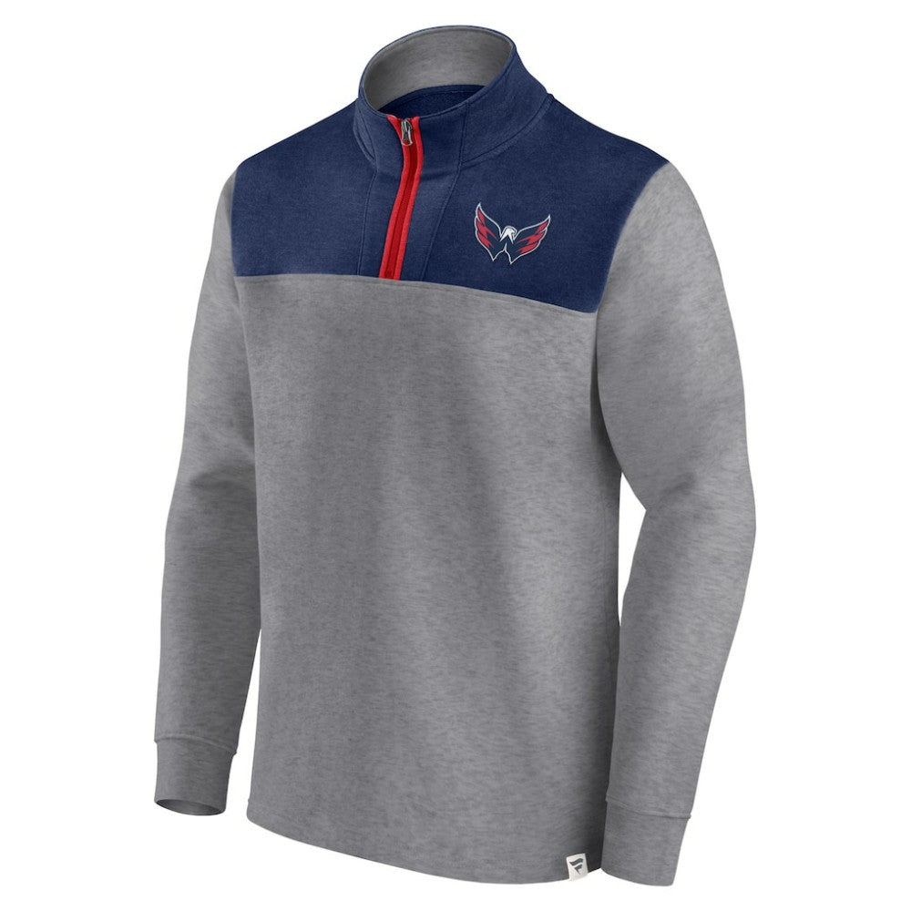 Washington Capitals Fanatics Launch It Quarter-Zip Jacket - Heather Gray - NHL